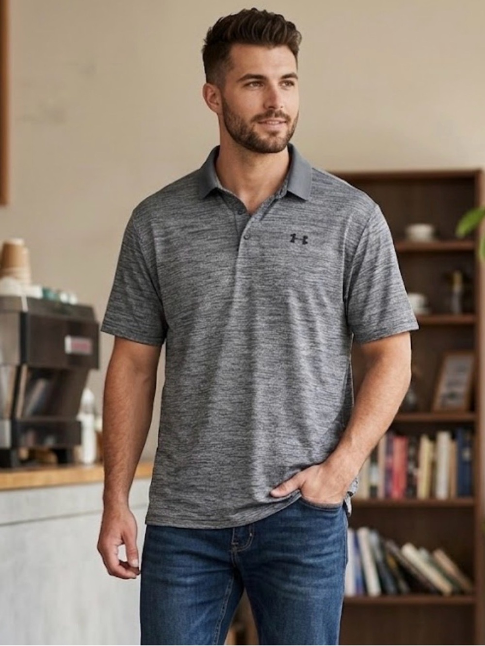 Under Armour Men’s Grey Heather Polo